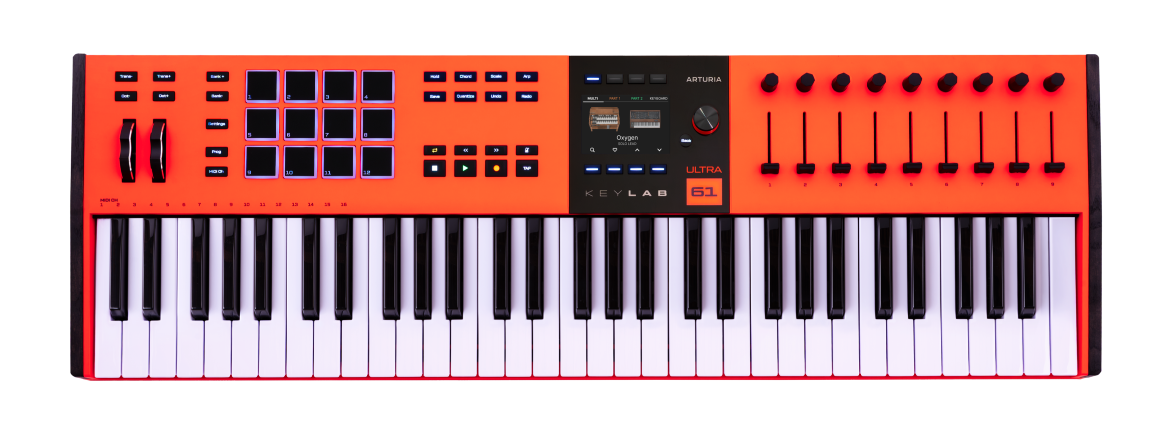 MIDI-клавіатура Arturia KeyLab 61 mk3 Ultra Edition (вигляд зверху)